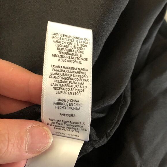 Dress the population NWT Tiffany 1 shoulder black midi dress size small - Picture 10 of 14